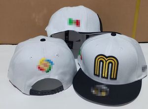 Moda Messico Cappellini regolabili Lettera M Cappelli Hip Hop Berretti da baseball Picco piatto per adulti Per uomo Donna taglia libera H2-7.6