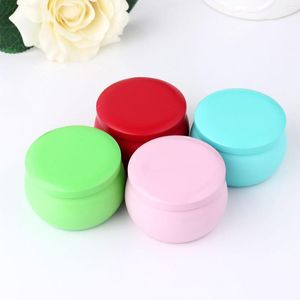 Storage Bottles 4 Candle Tin Jars With Lid DIY Wax Making Container Small Metal Organizer Pots Home Items Holding Box Candy Tea Canisters