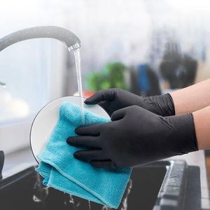 100pcs Pure Nitrile Rubber Gloves Kitchen   Hotel   Restaurant   Medical Safety Protection Disposable Gloves Men women Clean Glove