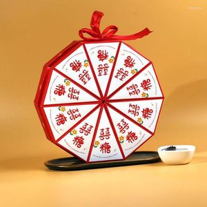Gift Wrap Chinese Style Jammed Paper Boxes 10 Pieces/Set Wedding Banquet Candy Chocolate Packaging Box Triangle Sweet Storage