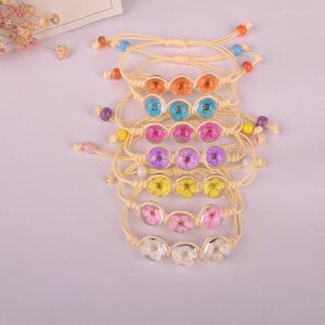 Charm Bracelets Handmade Bangles 3 Glass Ball Flower Bracelet For Women Crystal Boho Jewelry Beads Bohemian Fashion Color Gift DIY Luxury