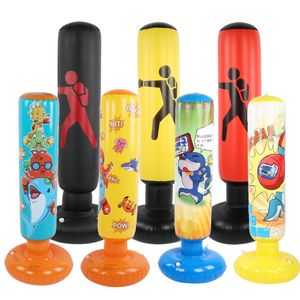 Spor oyuncakları 125 155 160cm şişme boks çantası yetişkin çocuklar yumruk atma kum torbası pvc bardak spor salonu çocukları eğitim hedefleri 230705