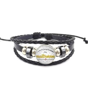 Charme Armbänder Mode Lehrer Weben Leder Wrap Armband Für Frauen Französisch Merci Maitresse Brief Lehrer Tag Schmuck Geschenk Drop De Dhcfc