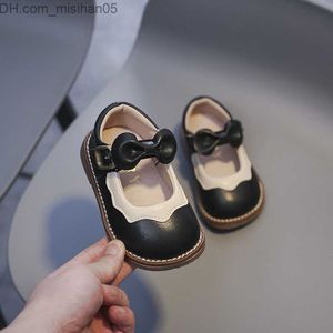 Bot retro tarzı kadın deri ayakkabılar bahar/yaz açık çocuk yay prenses ayakkabıları yumuşak taban bebek ayakkabı z230707