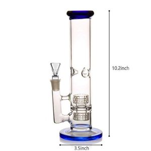 Bongs de água de vidro Perc de matriz dupla de 10,2 polegadas Narguilés Shisha Cachimbo de vidro para fumar Heady Dab Rigs com junta de 18 mm