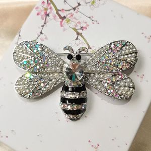 Broches DESENHADOS PELA MITTO JÓIAS DA MODA E ACESSÓRIOS ESMALTE PRETO COLORIDO STRASS PAVIMENTADO ABELHA ALTA GRAU BROCHE DE INSETOS