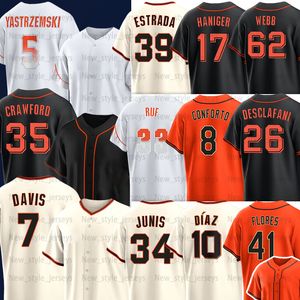 Maillots de baseball Brandon Crawford Camilo Doval Mike Yastrzemski Thairo Estrada Mitch Haniger Logan Webb Anthony DeSclafani Isan Diaz Alyssa Nakken Joc Pederson