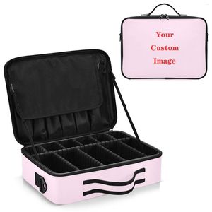 Cosmetic Bags 2023 Bag Organizer Women Travel Make Up Customized Pattern Large Capacity Cosmetics Suitcases Makeup Toiletry