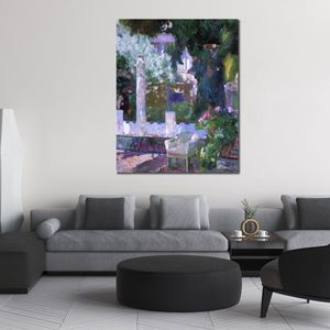 Garden Canvas Art Cespuglio di rose presso The Sorolla House Joaquin Sorolla Pittura Dipinta a mano Impressionista Opera d'arte Living Room Decor