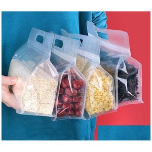 Packing Bags 500Pcs Lot Transparent With Handle Eight Side Seal Tea Bag Dried Fruit Biscuit Food Nut Snack Packaging Sn5329 Drop Del Dhgdt