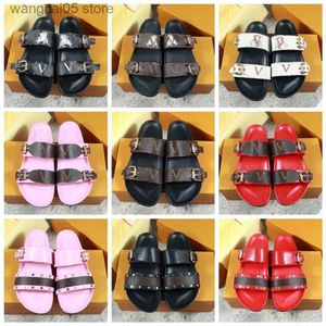 Slippers slides slipper Summer Sexy Sandals mens luxurys designers real leather platform sandal Flats fashion Old flower shoes Ladies Beach T230706