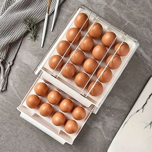 Eier-Aufbewahrungsbox, Kühlschrank, verwendet Schubladenküche, um magische Eierbox, Frischhaltebox, Lebensmittelqualität aufzubewahren und zu organisieren