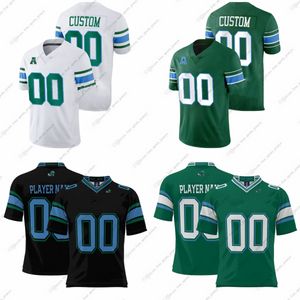 Camisas de futebol americano universitário personalizadas NCAA Tulane Green Wave Douglas Eugene Hampton Harrison Johnson Kim Liu Monroe Moore Pleasant Rattan Robinson Webb