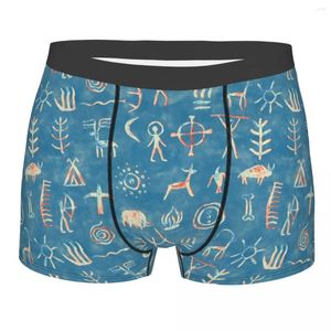 Cueca Novidade Boxer Shorts Homem Tribal Ancient Hunting For Animal Underwear Soft Homme S-XXL