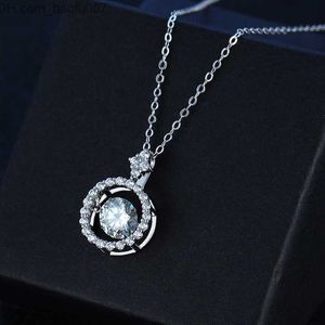 Pendant Necklaces Smyoue 1/0.8 CT Women's Sile Pendant Simulated Diamond Necklace S925 Sterling Silver Jewelry Girl Valentine's Day Gift Z230707