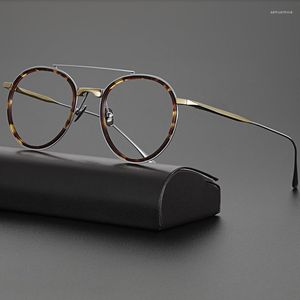 Sunglasses Frames Retro Round Fashion Prescription Glasses Frame For Men Japanese Titanium Eyeglasses Women Pilot Optical