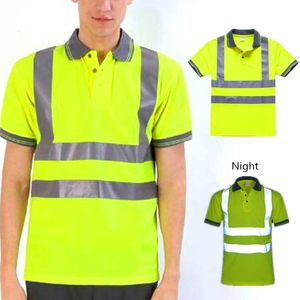 Altro Camicia di sicurezza riflettente per lavoro notturno Abbigliamento T-shirt a maniche corte ad asciugatura rapida Indumenti protettivi per abbigliamento da lavoro edile 230706