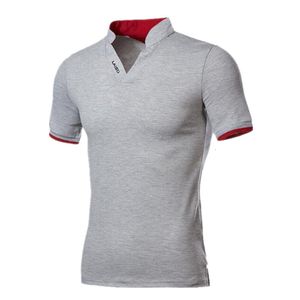 Erkek Polos Yaz Varış Standı Yaka Polo Gömlek Erkekler Kısa Kollu Slimp Slim Fit Mens Polo Homme Pamuk Erkek Polos Drop 230705