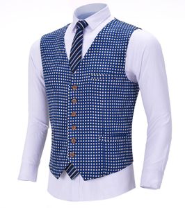 Men's Vests Formal Suits Slim Fit Royal Blue Wastcoat Prom Tweed Black Tuxedos Patterned Navy Wool Jacket for Wedding Groomsmen Vest 230705