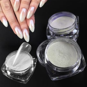 Nail Glitter 1Jar Pearl Nail Mirror Powder Pigment Pearlescent Chrome Powder Sheer Dust Rubbing Nails Art Glitter Aurora Manicure Nail Powder 230705