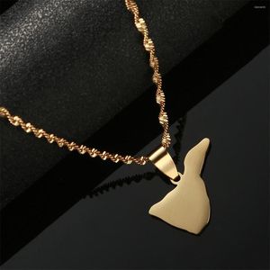 Pendant Necklaces Unisex Gold Plated Stainless Steel Spain Islands Tenerife Map For Women Girl Jewelry