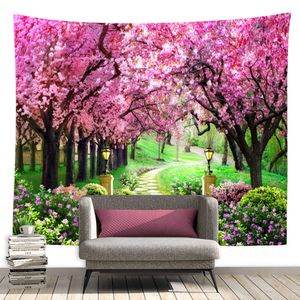 Tapestries Dome Cameras Cherry Blossom Decorative Wall Tapestry Home Decor Bedroom Landscape Large Fabric Tapestry Wall Hanging Decoration Wall Murals