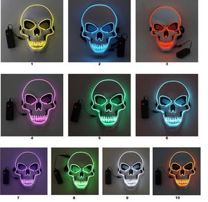 Halloween Skeleton Party LED Mask Glöd Skrämmande EL-Wire Skalle Masker för barn Nyår Nattklubb Maskerad Cosplay kostym C191