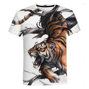 T-shirt da uomo Summer Trend Camicia con stampa tigre 3D Harajuku Oversize manica corta da uomo Boutique T-shirt con grafica animale T-shirt per il tempo libero O-Collo