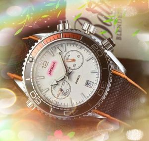 Wszystkie tarcze działają Lumious Dial automatyczna data męskie zegarki stoper luksusowa moda męska nylonowa opaska zegar kwarcowy duży kształt rekreacyjny zegarek na rękę