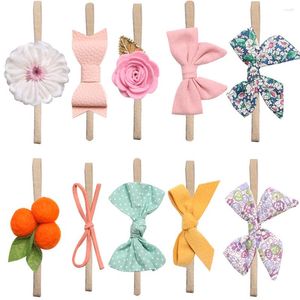 Bandanas 10 Stück Obst-Haarband Kleinkind-Stirnband Blumen-Haarbänder Säuglings-Stirnbänder Schleife Weihnachten Baby Stoff