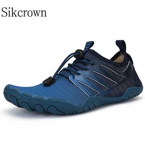 Calçado para Caminhada Sapatos Descalços Homens Corrida Praia Sapatos com Dedos Respirável Antiderrapante Homens Mulheres Upstream Aqua Shoe Minimalista Tênis Homem Mar HKD230706