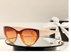 2023 mujeres hombres gafas de sol de alta calidad beige marrón ancho tablón marco completo amarillo gato ojo gafas disponibles con caja