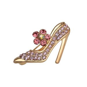 Pins Broschen Neue Ankunft Bling FL Kristall High Heels Strass Tanzschuhe Kragen Revers Pins Abzeichen Für Frauen Männer Schmuck geschenk Dro Dhl3O