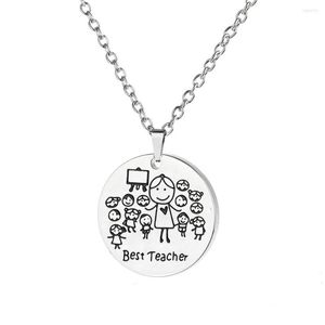 Pendant Necklaces Fashion Teacher Stainless Steel Charm Necklace Women Jewelry & Pendants Appreciation Gift For Teachers