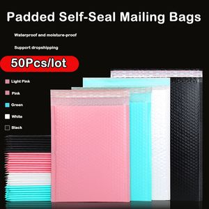 Protective Packaging 50Pcs Pink Poly Bubble Mailers Padded Envelopes Bulk Lined Wrap Polymailer Bags for Maile Self Seal 230706