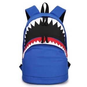 Rucksack Reisestudentenrucksack College-Stil Großer Hai-Leinwandrucksack 230615