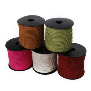 100 Yards Rolle 2 8 mm flache Kunstlederschnur Schnur Seil Spitze Perlenfaden Schmuckzubehör für DIY geflochtene Armbänder Shoes277O