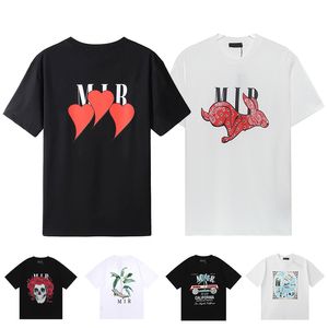 Erkek Kadın Tasarımcı Tişörtleri Ami Grafik Tee Baskılı Moda Man T-Shirt Üst Kalite Pamuklu Gündelik Tees Kısa Kollu Lüks Hip Hop Sokak Giyim Tshirts S-X