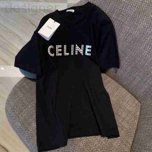 T-shirts masculinas designer Wang Yibo Same CE23 Início da Primavera Nova Carta Rebite Decote Redondo Manga Curta T-shirt Para Homens E Mulheres Casais Algodão Moda UCNQ