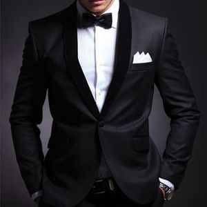 Men's Suits Blazers Hand Made Black Wedding Tuxedo for Groom 2 Pcs Slim Fit Men Shawl Lapel Custom Prom Business Boyfriend Jacket Pants 230705