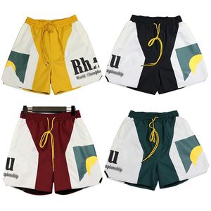 Designer rhude shorts masculinos moda verão calças de praia masculinas calças de rua de alta qualidade tamanho S-XL