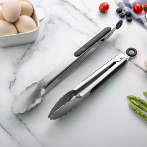 Barbekü ızgaraları 9121618inch maşa gıda paslanmaz çelik salata servis büfe mutfak tong barbekü kelepçesi ekmek klipsi mutfak pişirme araçları 230706