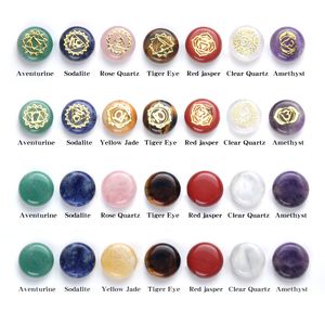 Pietra naturale Simbolo Reiki 7 Chakra Pietra Colore arcobaleno Ornamenti di cristallo Decorazione Perline Fengshui