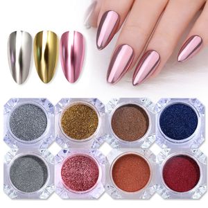 Nail Glitter Mirror Nail Art Glitter Pó Metálico Rosé Gold Sliver Nail Chroming Pigment Colorful Nails Accessories 1 Box 230705