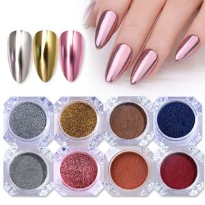 Nail Glitter Specchio Nail Art Glitter Powder Metallic Rose Gold Sliver Nail Chroming Pigment Colorful Nails Accessori 1 scatola 230705