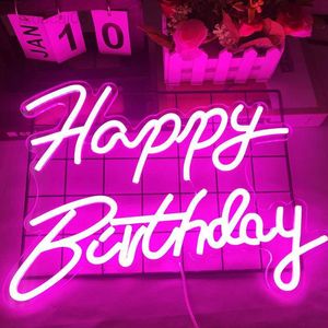 LED Happy for Birthday Party Led Neon Light USB Powered Acrylic Warm White Custom Sign Lights Home Decor HKD230706