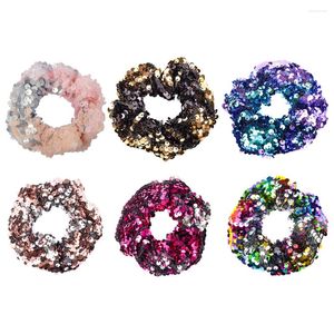 Bandane Scrunchies per capelli Ragazze Elastiche da donna Cravatte con paillettes Corde per capelli Fasce per capelli