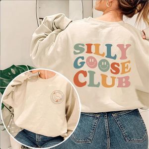 Kadın Hoodies Sweatshirt Sweatshirts Sevimli Aptal Kaz Kulübü Sweatshirt Çift Taraflı Tshirt Kawaii Gömlek Kıyafetleri Hediye 230706