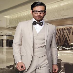 Men's Suits Blazers Wedding Luxury Suit Groom Beige Two Button Formal Slim Fit 3Piece Custom Tuxedo Mature Men Gentleman Business Casual Outfits 230705