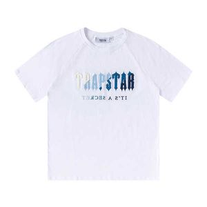 Trapstar London T Shirt Göğüs Beyaz Mavi Renkli Havlu Nakış Erkek Şort Günlük Sokak Gömlekleri İngiliz Moda Marka Takımları TD3niW48